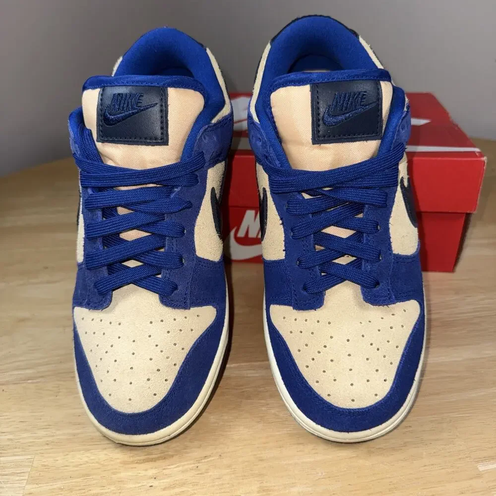 Nike Dunk Low LX Blue Suede Sneakers Women Size 7 Lightly Used